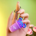 Milk Tea Cup Ice Cream Keychain Silicone (Purple)