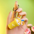 Milk Tea Cup Ice Cream Keychain Silicone (Yellow)