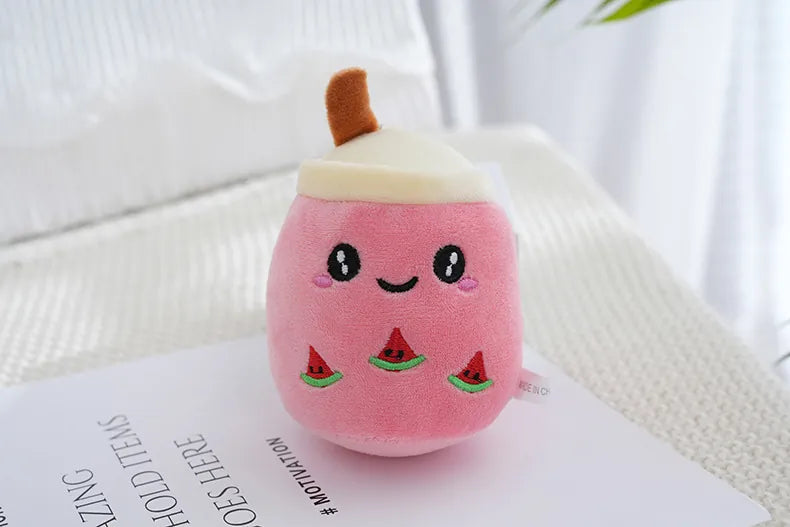 Boba Milk Tea Plushie Keychain 11cm (Watermelon)