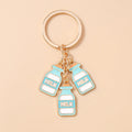 Milk Bottles Trio Keychain (Blue)