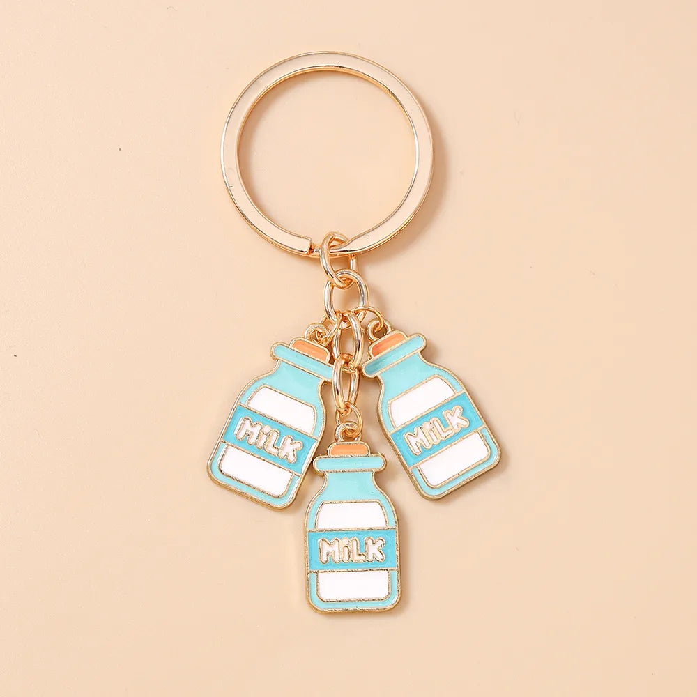 Milk Bottles Trio Keychain (Blue)