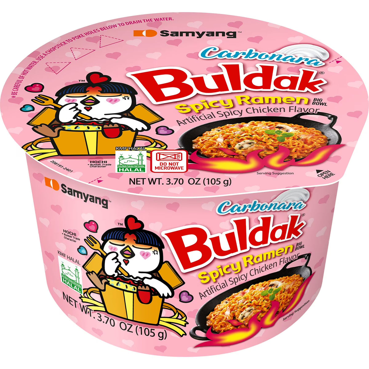 Samyang Buldak Carbonara Spicy Chicken Ramen Bowl, 3.7 oz