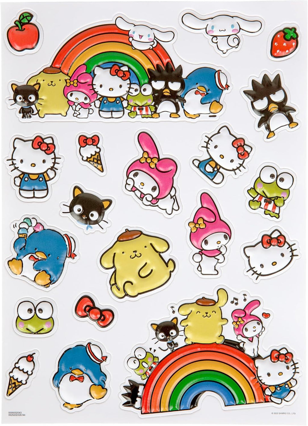 Hello Kitty Raised Sticker Sheet (1 Sheet)